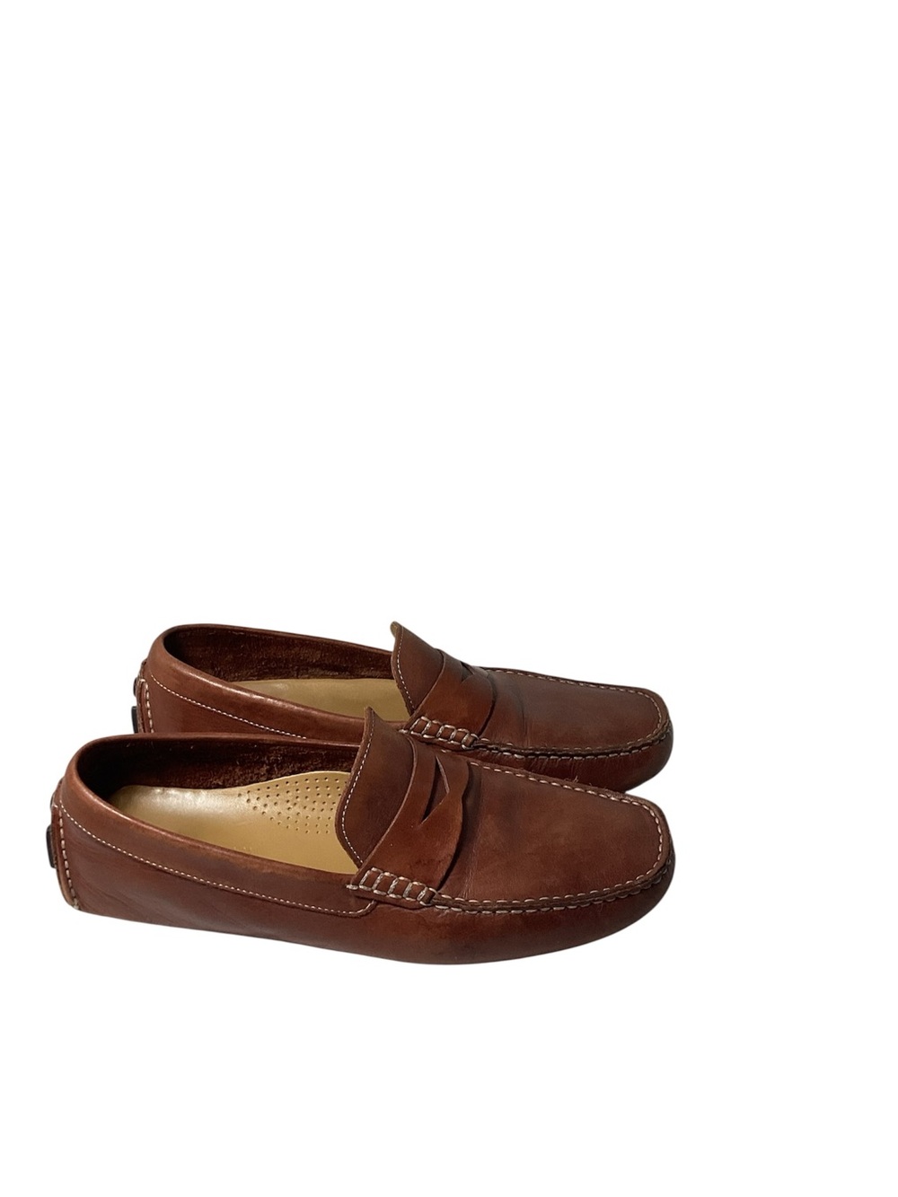 Cole Haan Men's Brown Leather Slip-On Penny Loafers